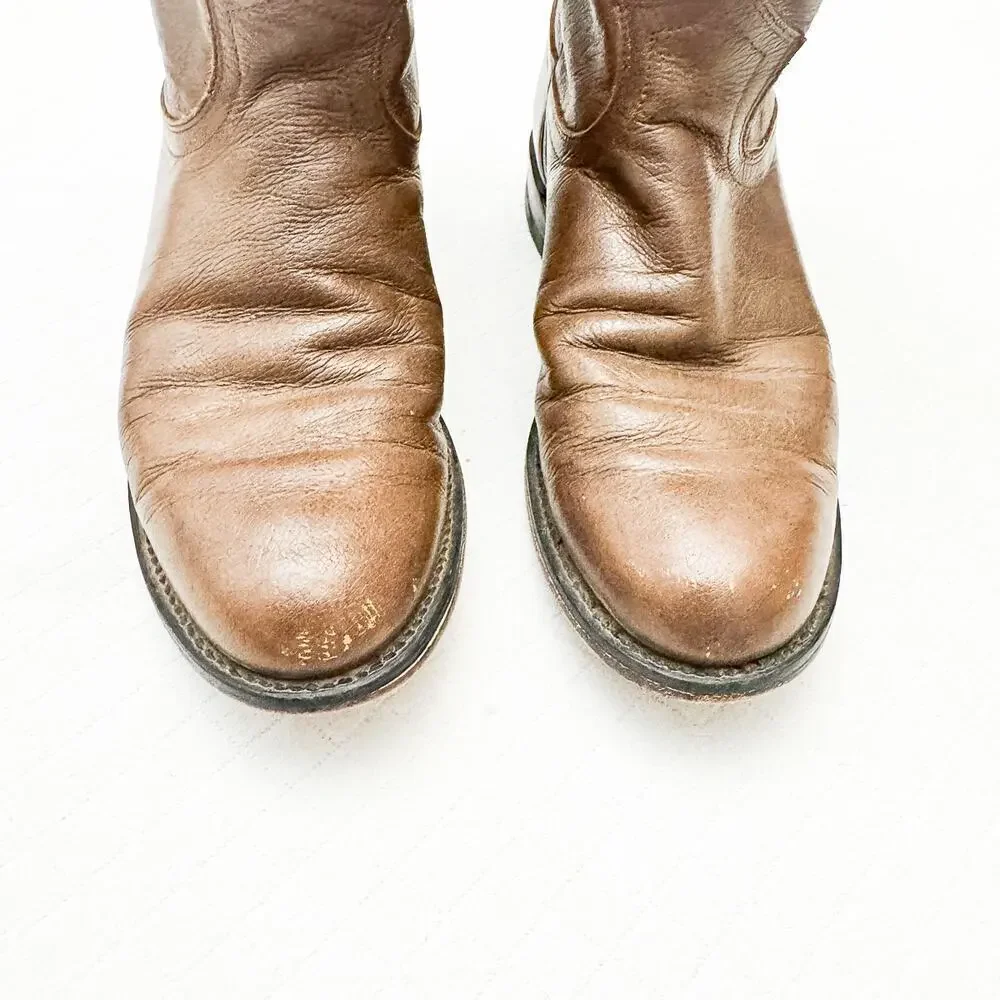 Justin's Men's Brown Cowboy Boot Calf Height Western Rancher Size 6.5